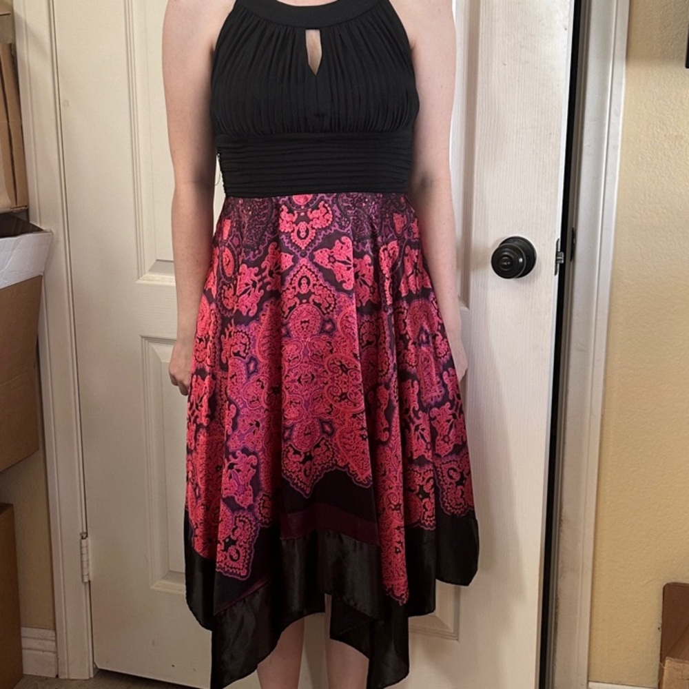Signature by Sangria High Low Dress Size S Black/Red. Prom - Picture 6 of 6